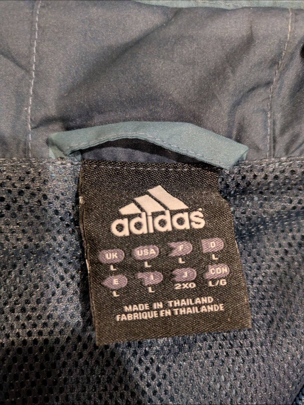 adidas Navy Jacket with Light Blue Trim and Mesh Lining